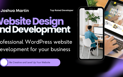 Black Purple Modern Website Design And Development Banner
