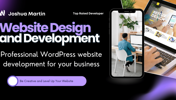 Black Purple Modern Website Design And Development Banner
