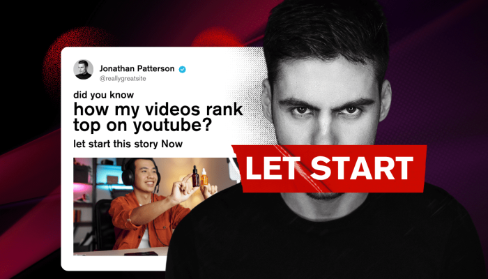 Black White Red Simple Modern Tips Video YouTube Thumbnail Set (1280 x 768 px)