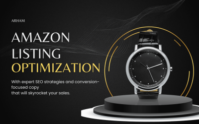 Black and Gold Elegant Watch Amazon Product Description