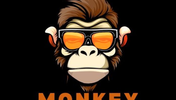 Black and Orange E-Sports Illustrative Monkey Gaming Logo