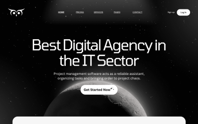 Black and White Dark Minimalist Project Management Platform Website UI Prototype