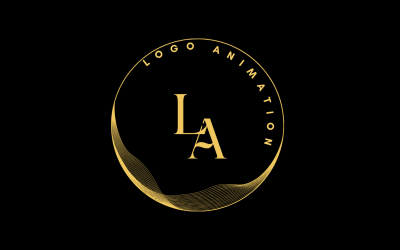 Black and Yellow Classy and Refined Curved Text Logo