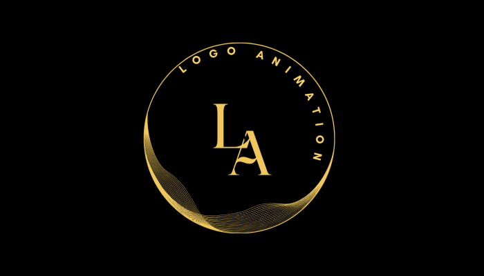Black and Yellow Classy and Refined Curved Text Logo