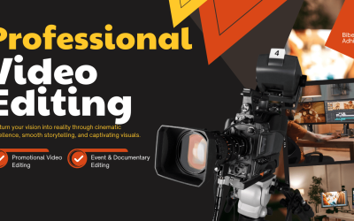 Black and Yellow Modern Video Editing Services Facebook Post