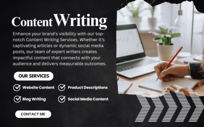 Black and white Modern Content Writing Instagram Post