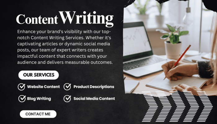 Black and white Modern Content Writing Instagram Post