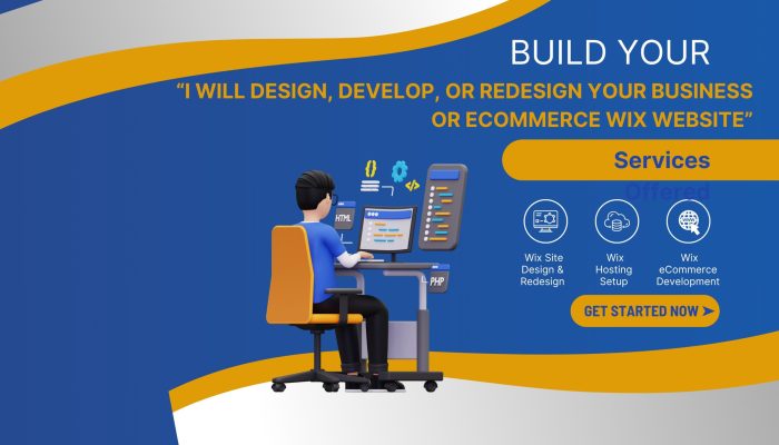 Blue And Orange Illustration Web Development Instagram Post (1280 x 768 px)