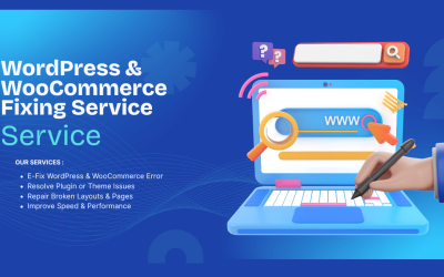 Blue And White Modern Website Development Service Facebook Ad (1280 x 768 px)