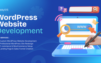 Blue And White Modern Website Development Service Facebook Ad (2)