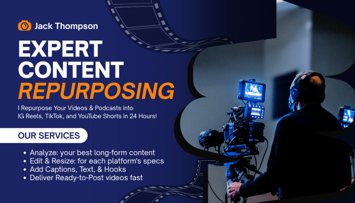 Blue Black Modern Video Production Agency Facebook Cover