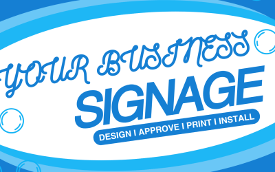 Blue Illustrative Laundry Shop Signage Banner