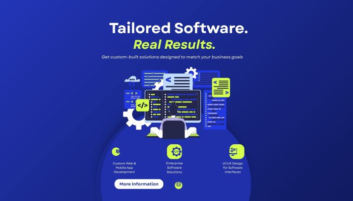Blue Modern Custom Software Development Services Instagram Post (1280 x 768 px)