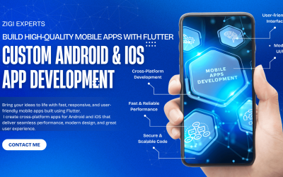 Blue Modern Mobile App Development Facebook Cover