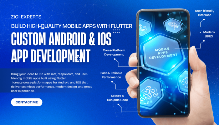 Blue Modern Mobile App Development Facebook Cover