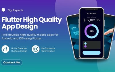Blue Purple Modern Gradient Mobile App Development Facebook Cover