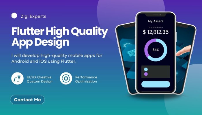 Blue Purple Modern Gradient Mobile App Development Facebook Cover