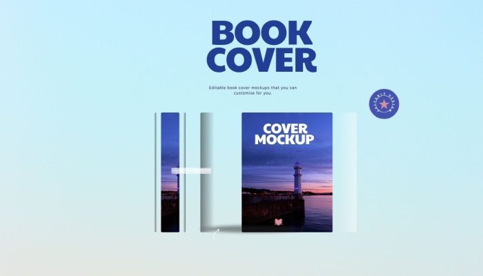 Blue Soft Book Cover Mockup Pinterest Pin (1280 x 768 px)