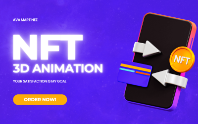 Blue White 3D Illustration NFT Collection Twitter Post