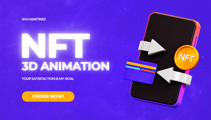 Blue White 3D Illustration NFT Collection Twitter Post