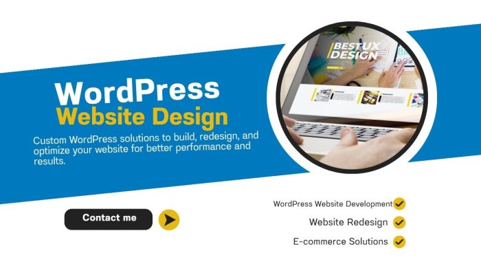 Blue Yellow Modern Website Creation Service Poster (1280 x 768 px)