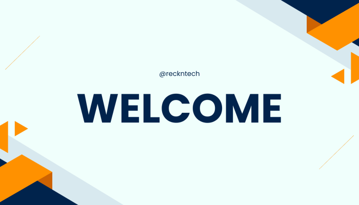 Blue and Orange Modern Welcome Banner