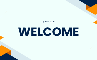 Blue and Orange Modern Welcome Banner