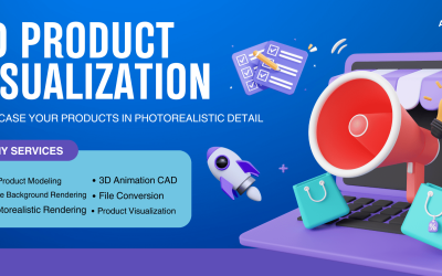 Blue and Purple 3D Illustrative Social Media Marketing Banner