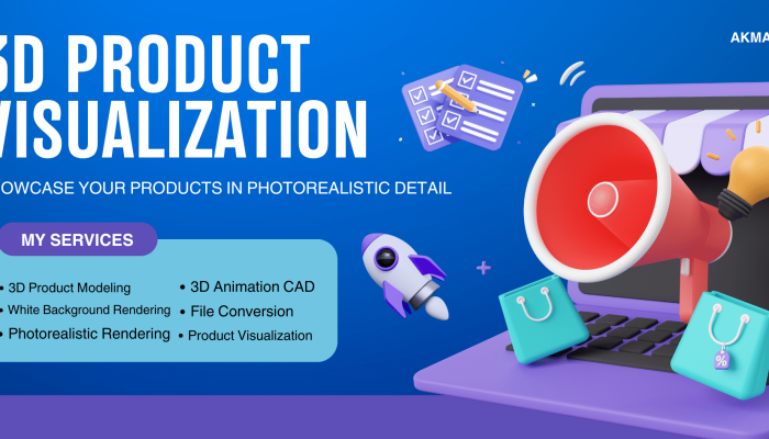 Blue and Purple 3D Illustrative Social Media Marketing Banner