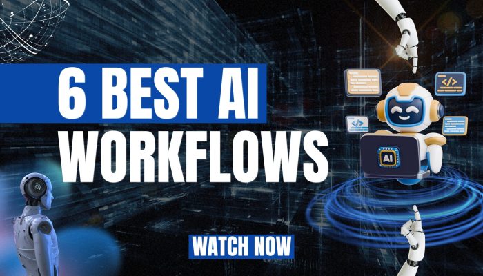 Blue and White Modern AI Workflows YouTube Thumbnail (1280 x 768 px)