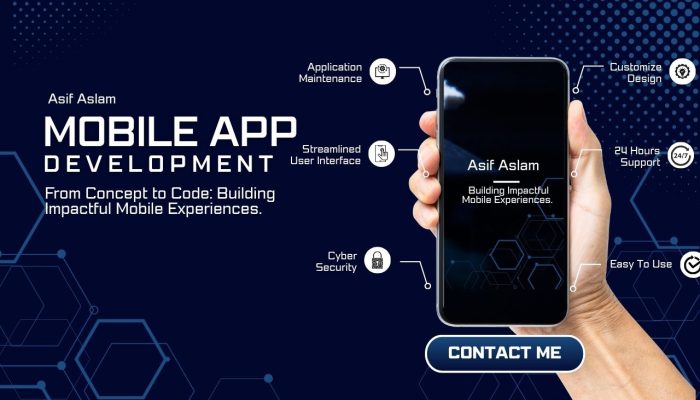 Blue and White Modern Mobile App Development Service Instagram Post (1280 x 780 px)