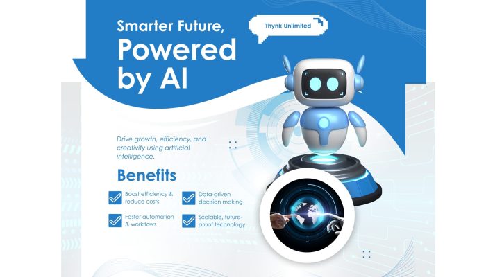 Blue and White Modern Smarter Future Powered By AI Instagram Feed Ad (1280 x 768 px)