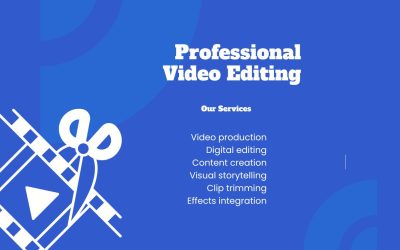 Blue and White Modern Video Editing Service Promotion Instagram Post (1280 x 768 px)