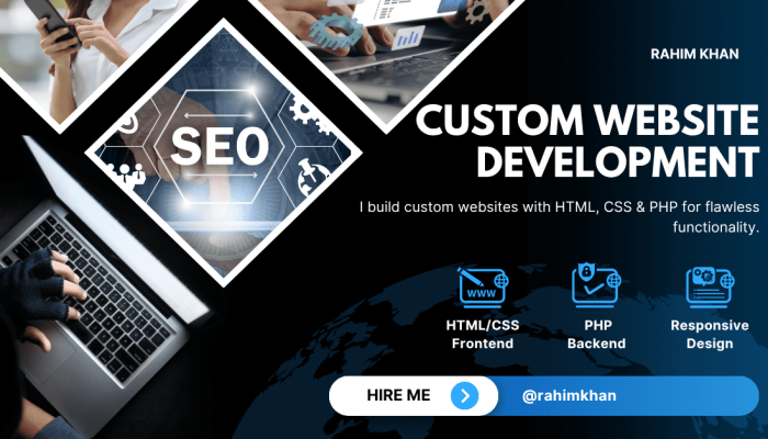 Blue and White Modern Website Development Service Facebook Ad