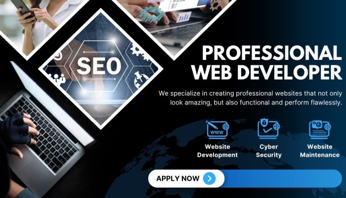 Blue and White Modern Website Development Service Facebook Ad