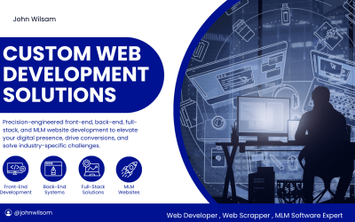 Blue and White Modern Website Development Services Facebook Cover