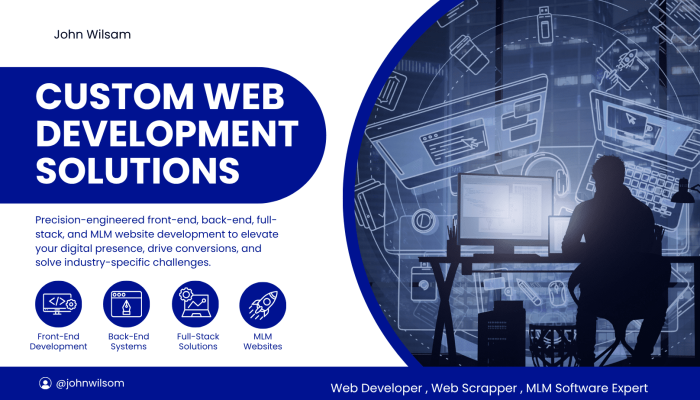 Blue and White Modern Website Development Services Facebook Cover
