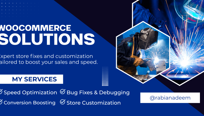 Blue and White Modern Welding Services Banner