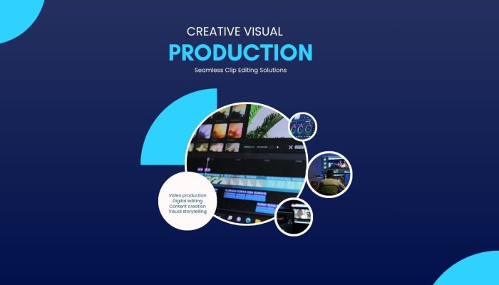 Blue and White Simple Video Editing Service Promotion Instagram Post (1280 x 768 px)