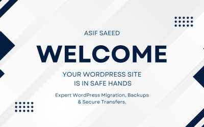 Blue and White Textured Geometric Shapes Welcome Message Corporate Banner