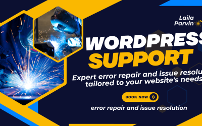 Blue and Yellow Geometric Welding Services Banner