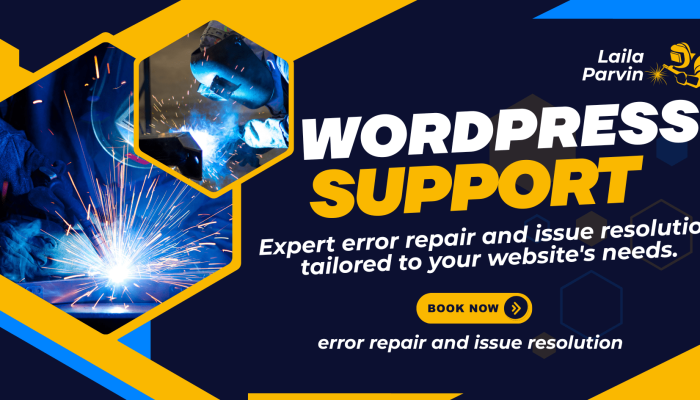 Blue and Yellow Geometric Welding Services Banner