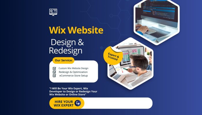 Blue and Yellow Modern Custom Website Design LinkedIn Post (1280 x 768 px)