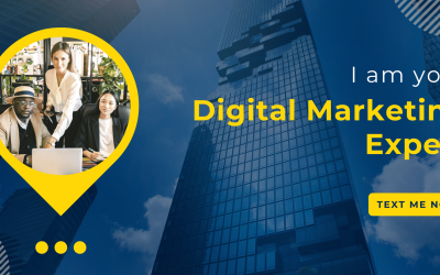 Blue minimalist digital marketing agency banner