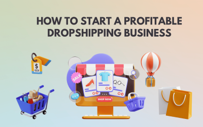 Colorful E-Commerce Dropshipping Store and Icons Facebook Post