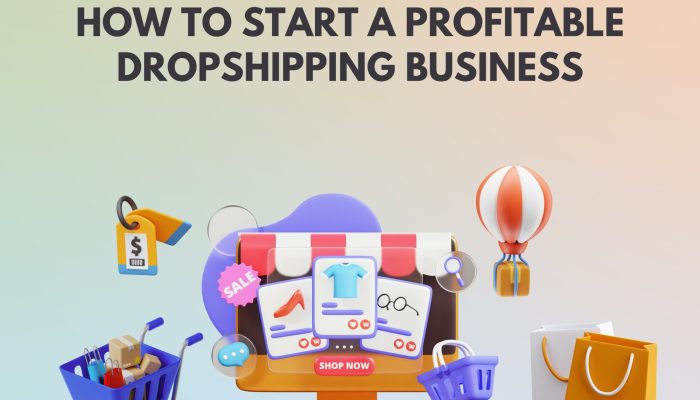 Colorful E-Commerce Dropshipping Store and Icons Facebook Post