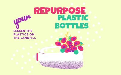 Colorful Illustrated Repurpose Your Plastic Bottles Message Instagram Post (1280 x 768 px)