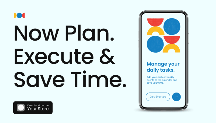 Colorful Planner Mobile App Promotion Instagram Post (1280 x 780 px)