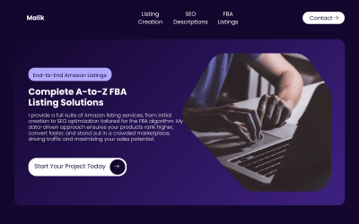 Dark Blue Modern Geometric Simple Feature Section Website UI Prototype