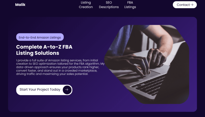 Dark Blue Modern Geometric Simple Feature Section Website UI Prototype